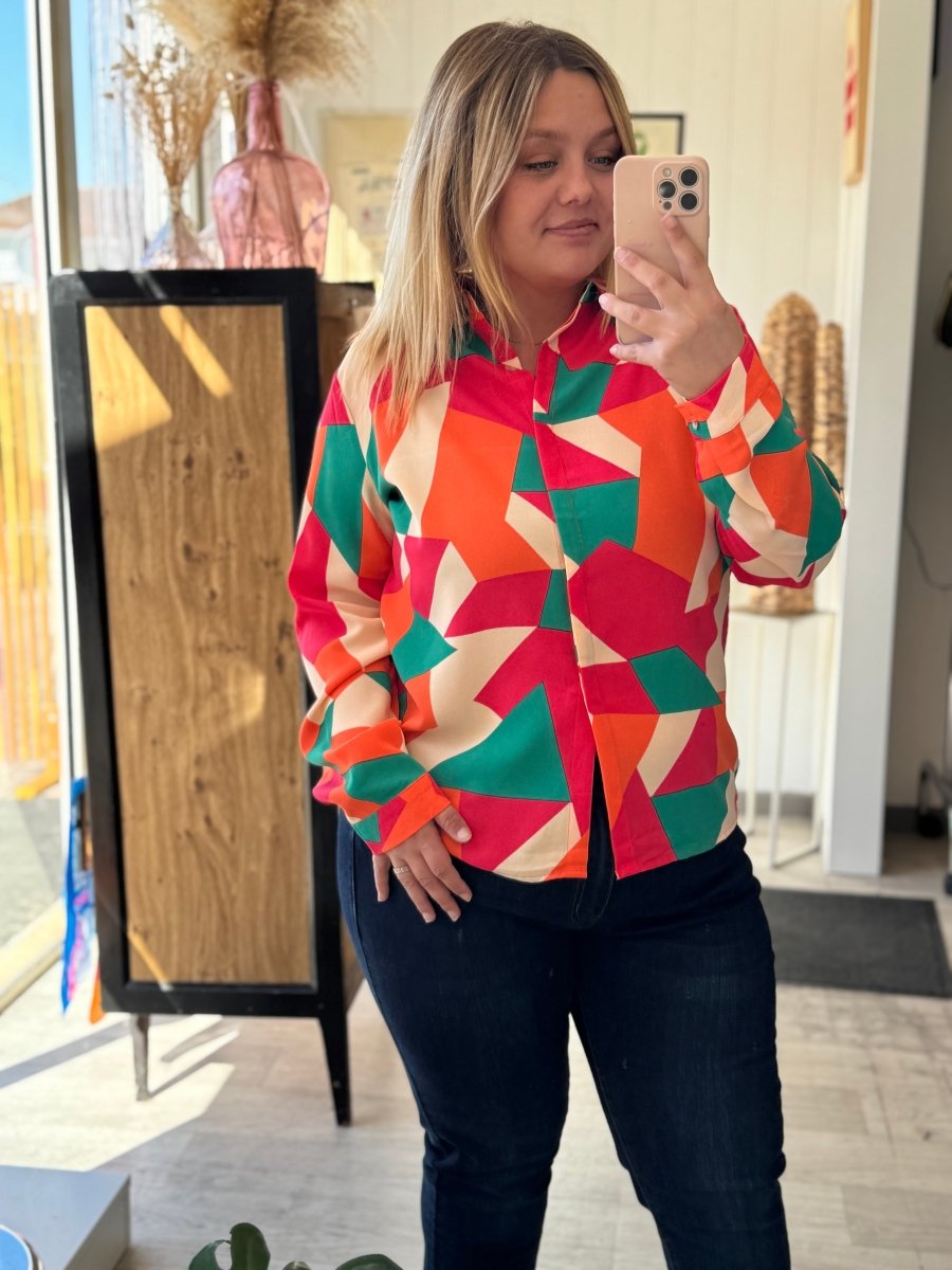 Chemisier à motif graphique - C MON DRESSING