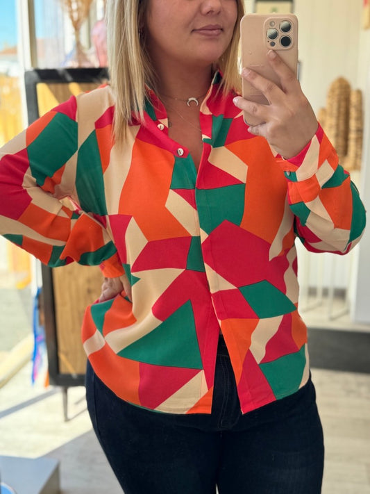 Chemisier à motif graphique - C MON DRESSING