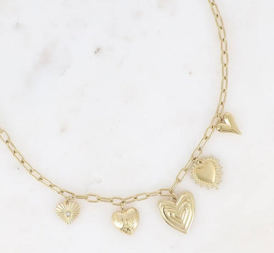 Collier avec pendentifs multi - cœurs - C MON DRESSING