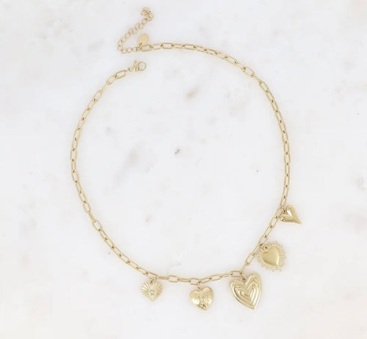 Collier avec pendentifs multi - cœurs - C MON DRESSING