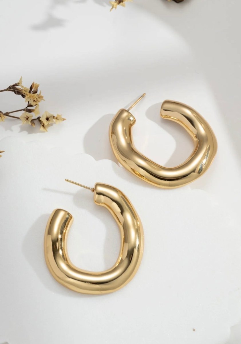 Créoles larges dorées - C MON DRESSING