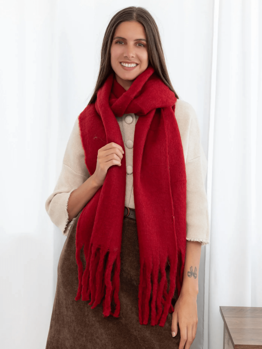 Écharpe douce et chaude bordeaux – 190 x 40 cm - C MON DRESSING