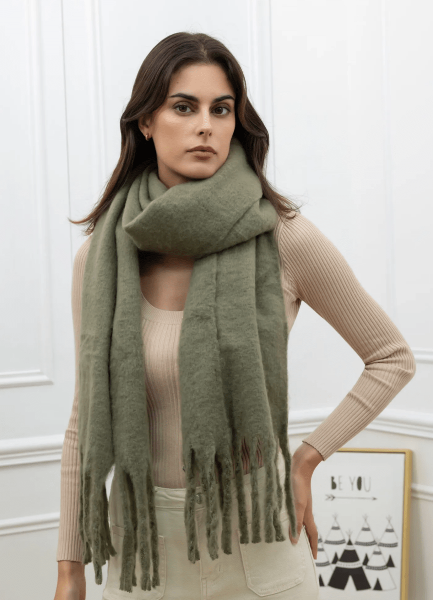 Écharpe douce et chaude kaki – 190 x 40 cm - C MON DRESSING