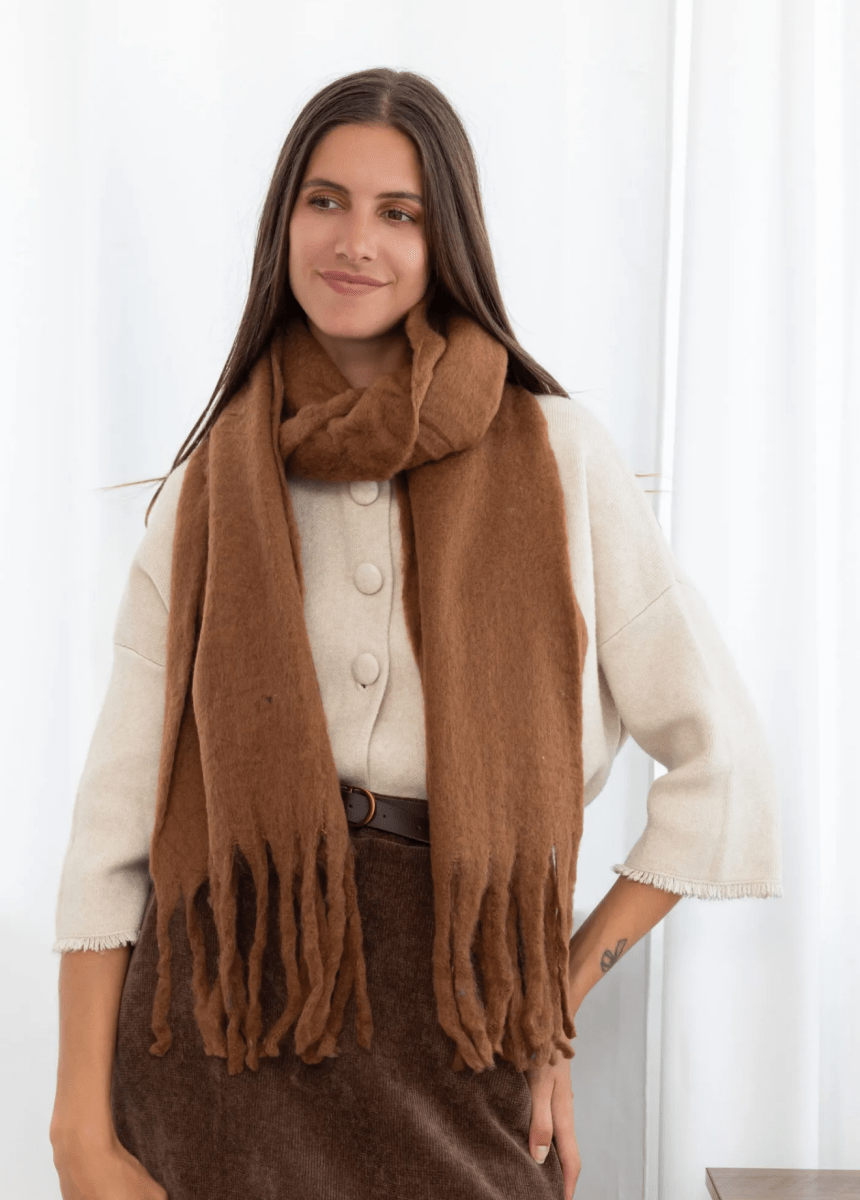 Écharpe douce et chaude marron – 190 x 40 cm - C MON DRESSING