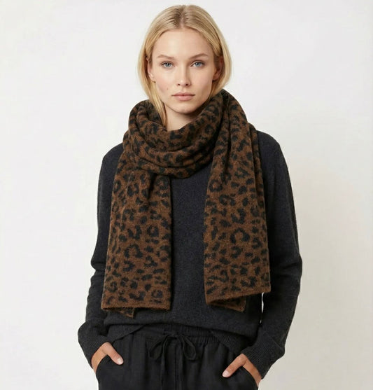 Écharpe en maille léopard réversible (2 couleurs) - C MON DRESSING