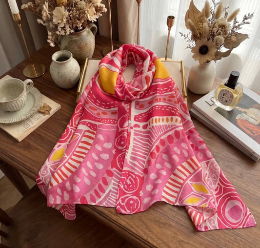 Foulard rose - 90x180 cm - C MON DRESSING