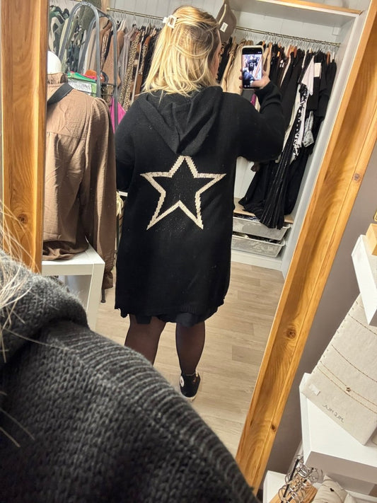 Gilet étoile à capuche – Taille unique 36 - 46 (3 couleurs) - C MON DRESSING