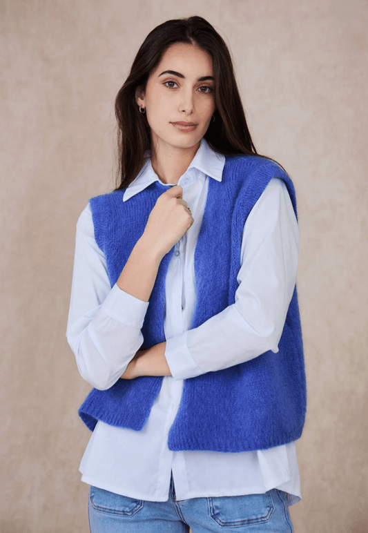 Gilet sans manches en mohair - Taille unique 36 - 48 (2 couleurs) - C MON DRESSING