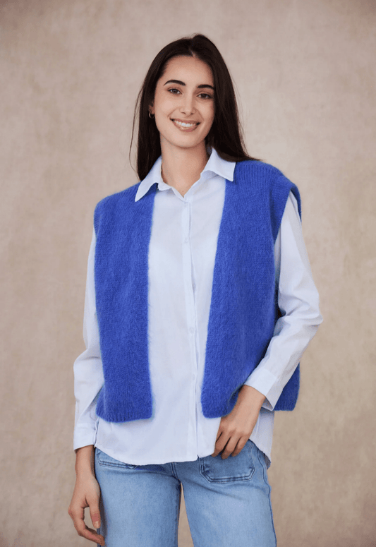 Gilet sans manches en mohair - Taille unique 36 - 48 (2 couleurs) - C MON DRESSING