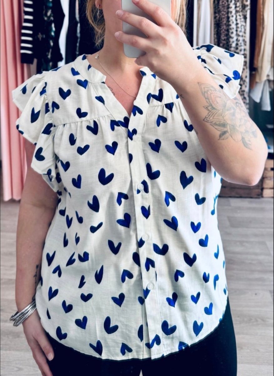 Haut cœurs bleus du L au 4XL - C MON DRESSING