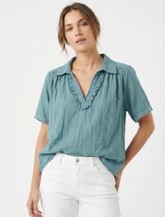 Haut gaze de coton vert d'eau - Taille unique 36 - 48 - C MON DRESSING