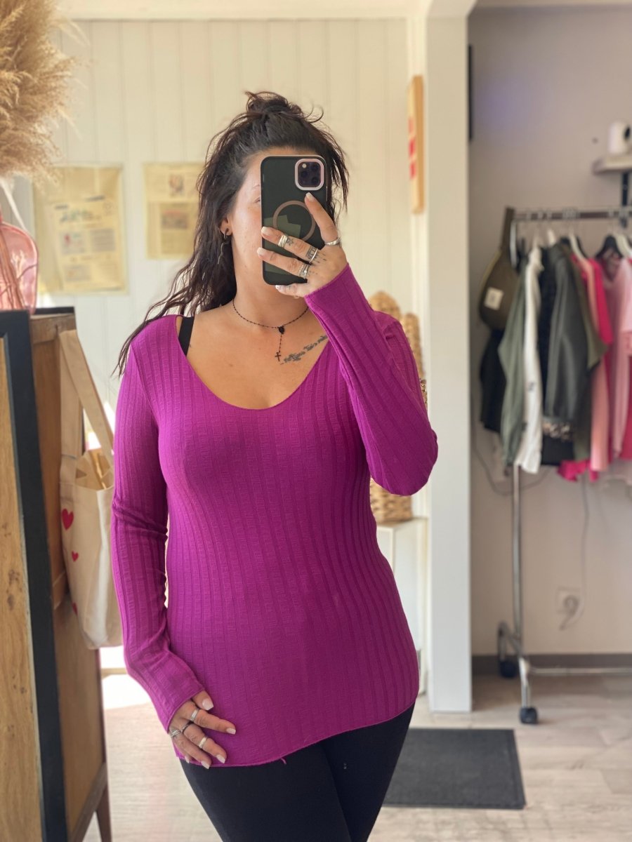 Haut violet – Taille unique 34/42, simple et féminin - C MON DRESSING