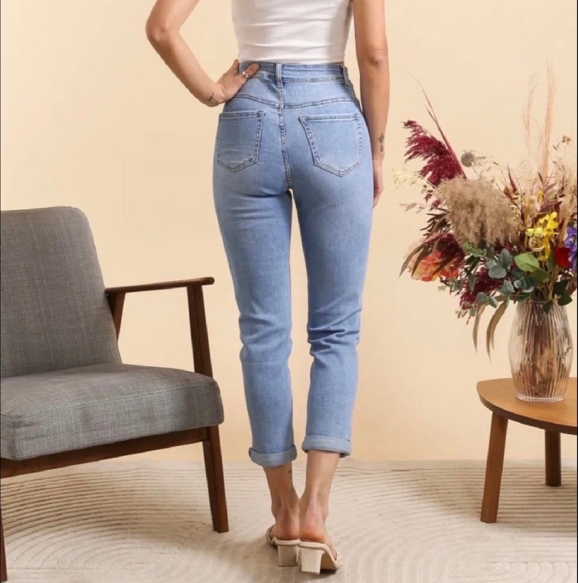 Jean mom bleu - du 38 au 50 - C MON DRESSING