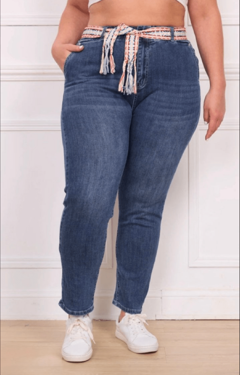Jean Taille Haute – Du 42 au 52 Avec Ceinture - C MON DRESSING