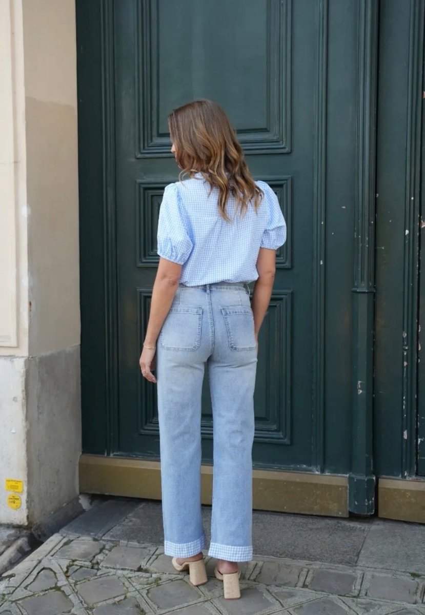 Jean Wide leg vichy - Du 36 au 44 - Maison Onado - C MON DRESSING