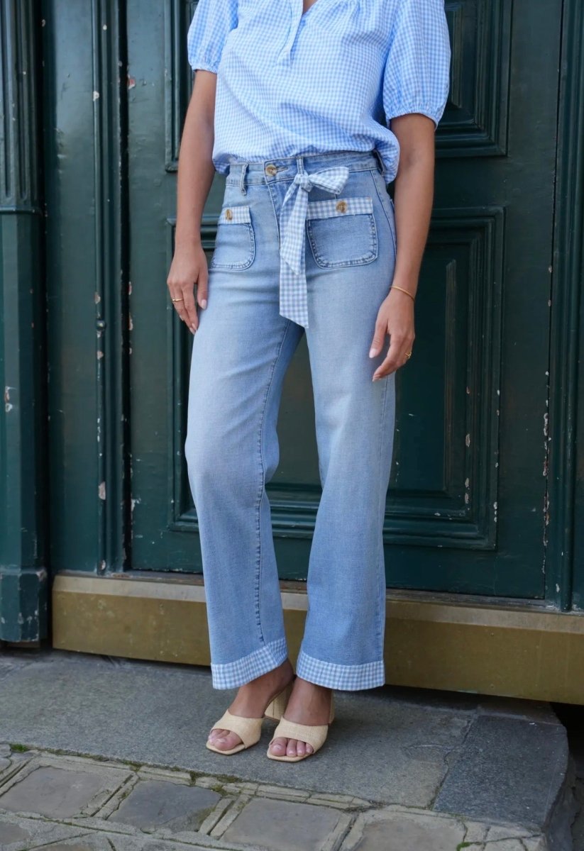 Jean Wide leg vichy - Du 36 au 44 - Maison Onado - C MON DRESSING