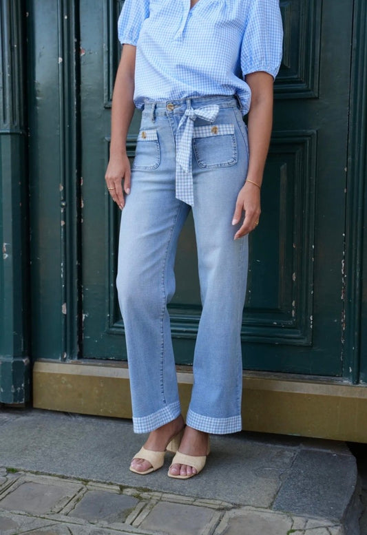 Jean Wide leg vichy - Du 36 au 44 - Maison Onado - C MON DRESSING