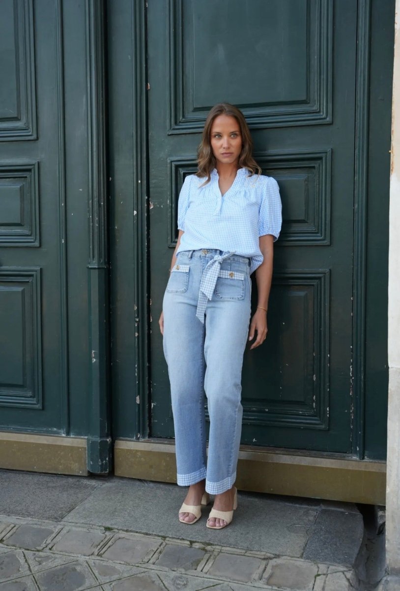 Jean Wide leg vichy - Du 36 au 44 - Maison Onado - C MON DRESSING