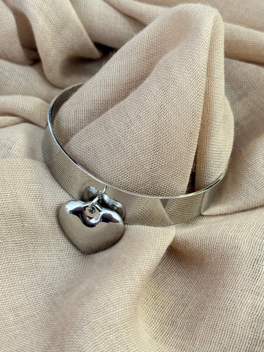 Jonc en acier inoxydable coeur - C MON DRESSING