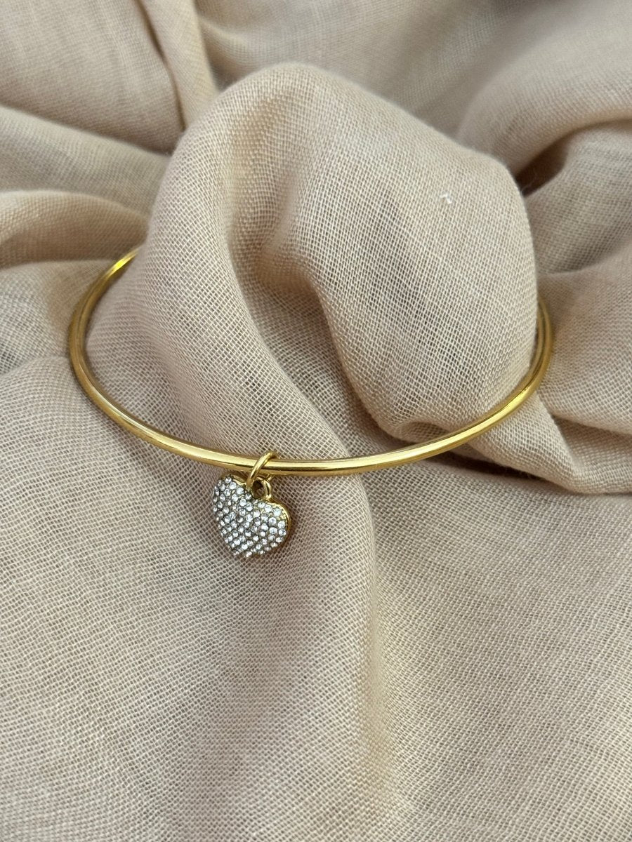 Jonc en acier inoxydable coeur - C MON DRESSING