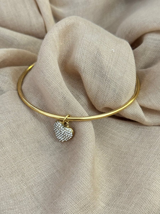 Jonc en acier inoxydable coeur - C MON DRESSING