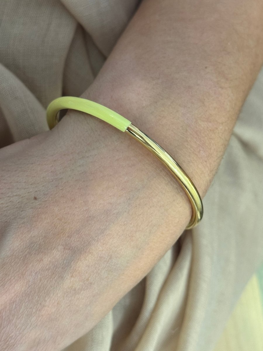 Jonc en acier inoxydable doré et jaune - C MON DRESSING