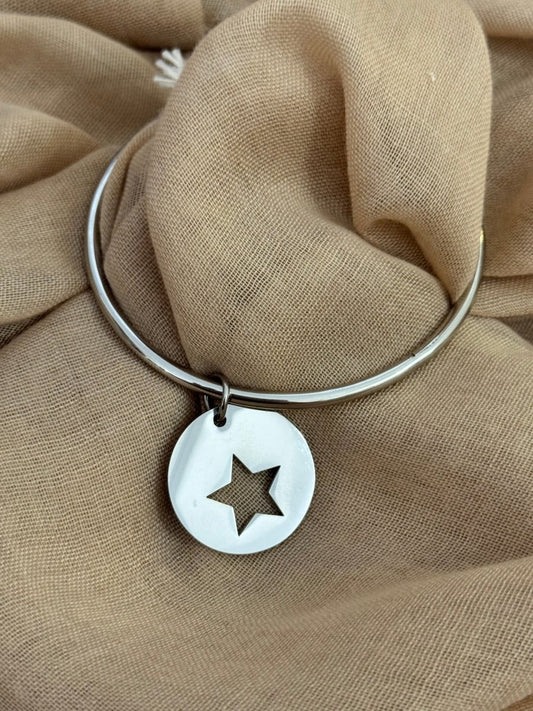 Jonc en acier inoxydable étoile - C MON DRESSING