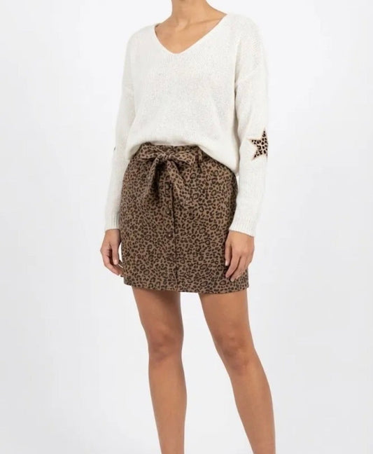 Jupe courte velours léopard – Taille unique 36 - 46 (2 couleurs) - C MON DRESSING