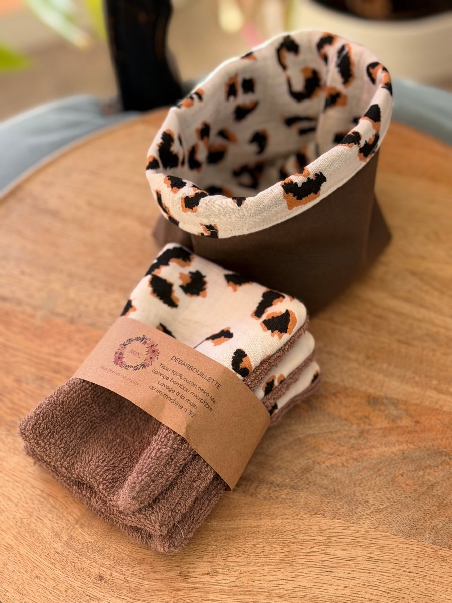 Lot de 3 débarbouillettes + panier de rangement - C MON DRESSING