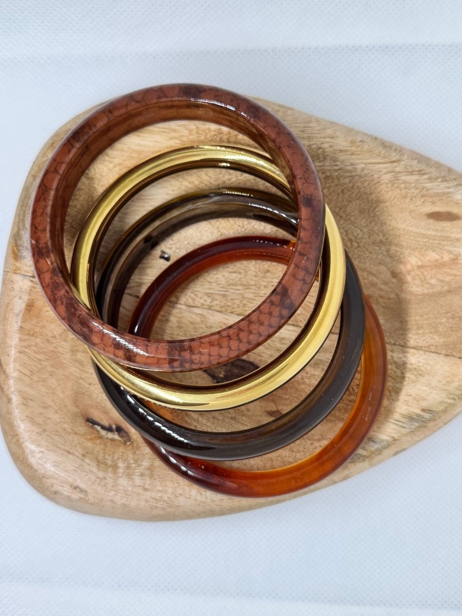 Lot de 4 bracelets en résine marron - C MON DRESSING