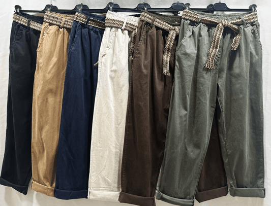 Pantalon avec ceinture – Taille unique 36 au 44 (2 couleurs) - C MON DRESSING