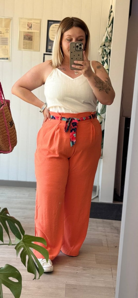 Pantalon fluide orange du L - 4XL - C MON DRESSING