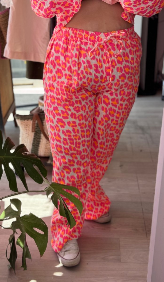 Pantalon Léopard Rose Fluo - Taille Unique 38 - 52 - C MON DRESSING