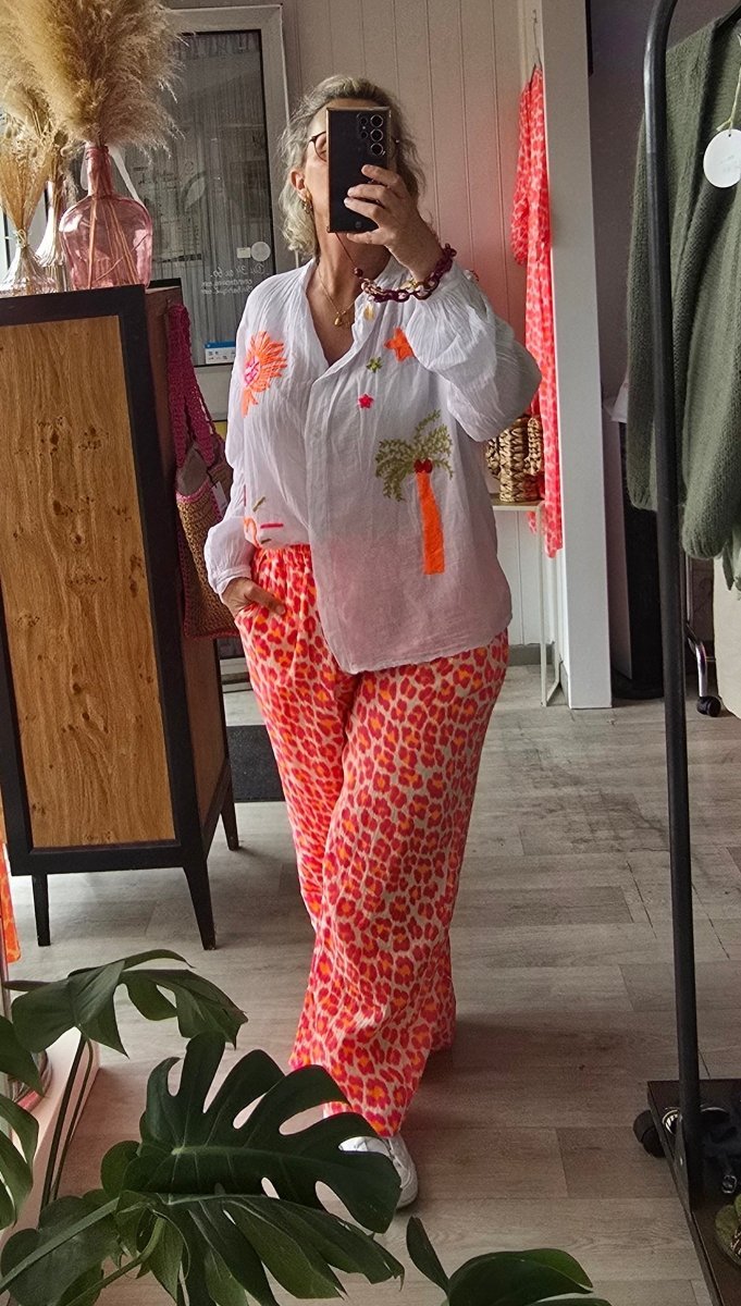 Pantalon Léopard Rose Fluo - Taille Unique 38 - 52 - C MON DRESSING