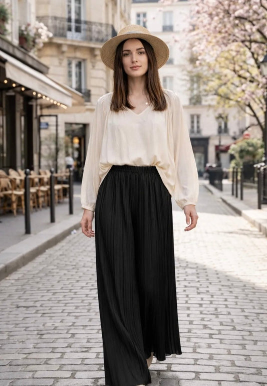 Pantalon plissé magique noir - Taille unique 36 - 48 - C MON DRESSING