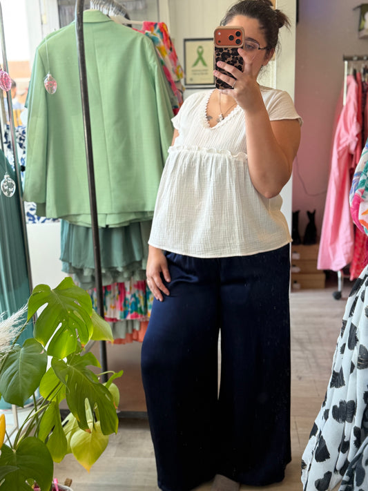 Pantalon magique bleu marine - Taille unique 36-48