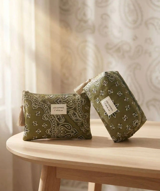 Pochette kaki "Les copines c'est la vie" - 16x9x9 cm - C MON DRESSING