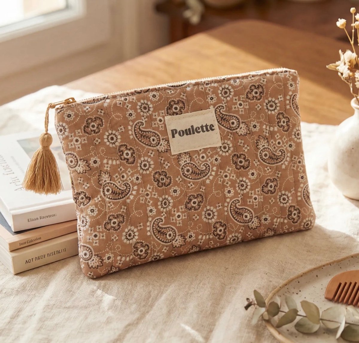 Pochette Poulette taupe - 13 x 20 cm - C MON DRESSING