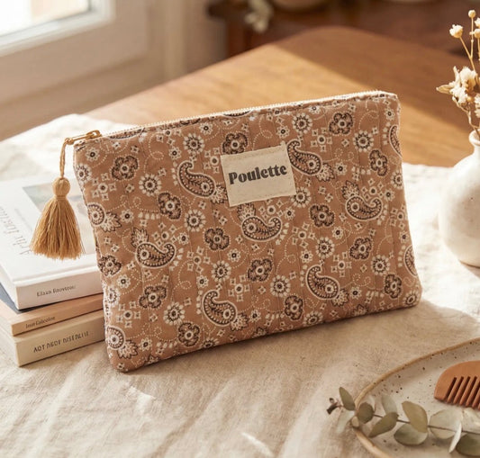 Pochette Poulette taupe - 13 x 20 cm - C MON DRESSING