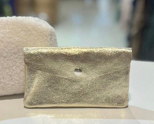 Portefeuille en cuir gold - 15 x 9 x 2 cm - C MON DRESSING