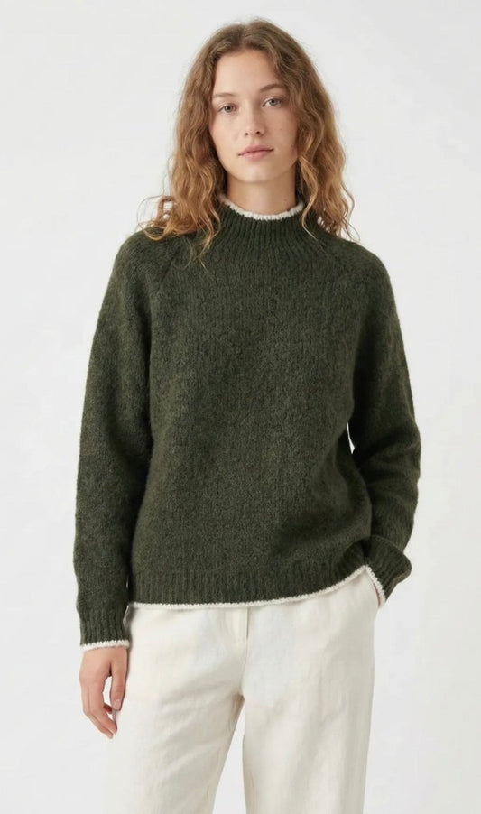 Pull col cheminée bords contrastés – Maille douce TU 36 - 46 (4 couleurs) - C MON DRESSING
