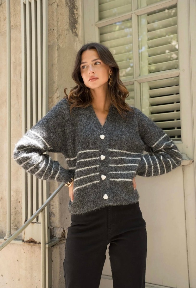 Pull en maille gris - Taille unique 34 au 44 - C MON DRESSING