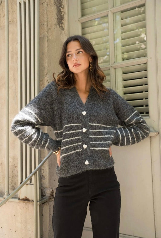 Pull en maille gris - Taille unique 34 au 44 - C MON DRESSING