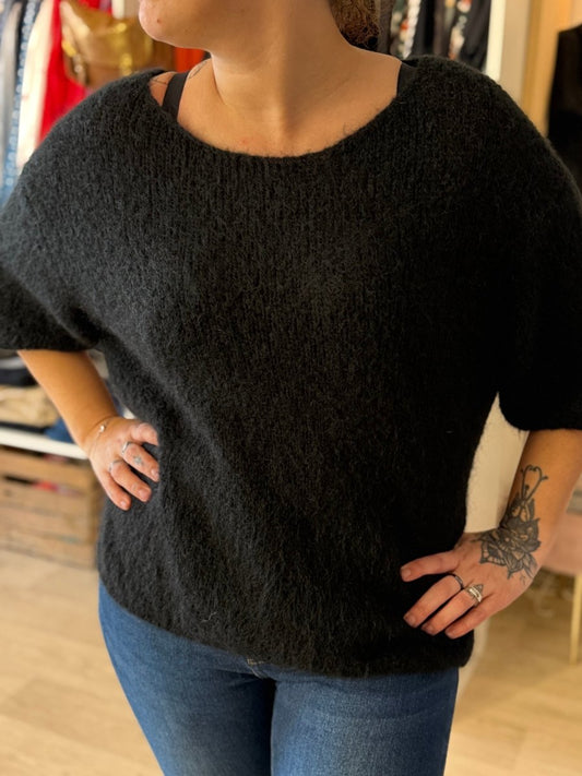 Pull noir manches 3/4 – Taille unique 36 - 46 - C MON DRESSING