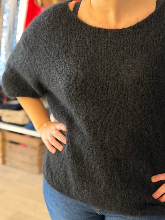 Pull noir manches 3/4 – Taille unique 36 - 46 - C MON DRESSING