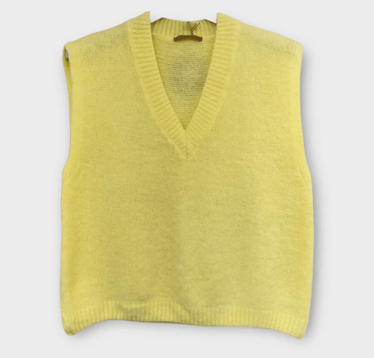 Pull sans manches col V - Taille unique 36 au 46 (2 couleurs) - C MON DRESSING