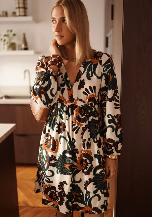 Robe courte verte à motif - Taille S/M et M/L - C MON DRESSING