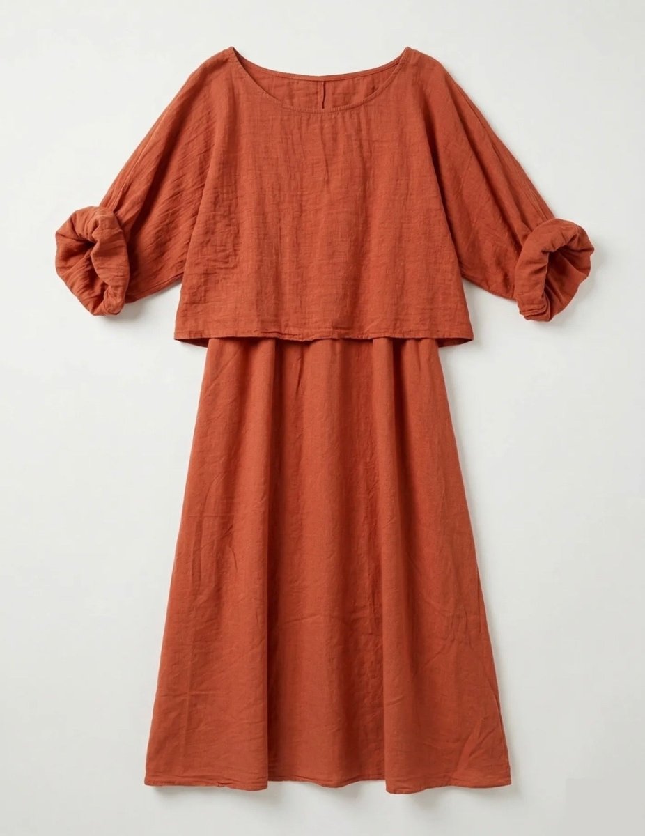 Robe deux-pièces - Taille unique 36-46 (7 couleurs)