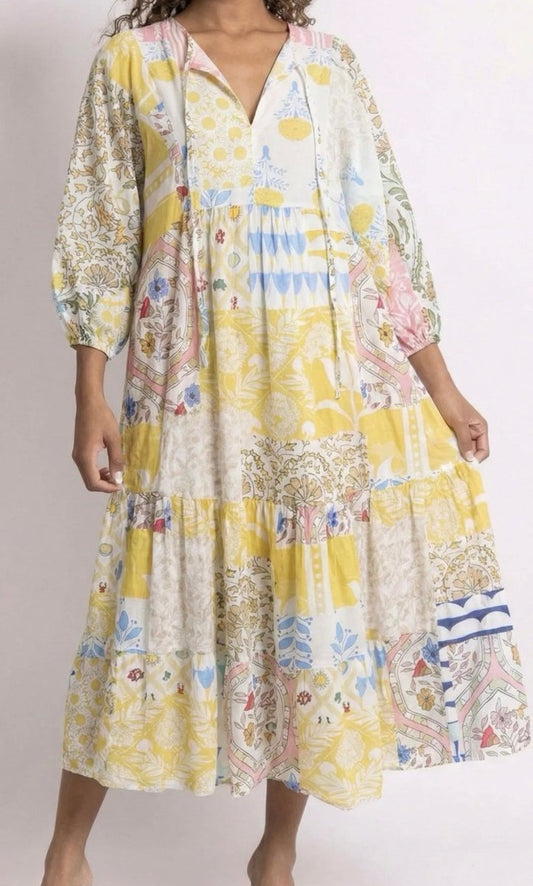 Robe longue jaune - Taille unique 36 - 46 - C MON DRESSING