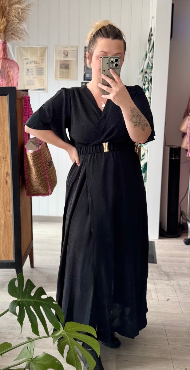 Robe longue noire du L au 4XL - C MON DRESSING